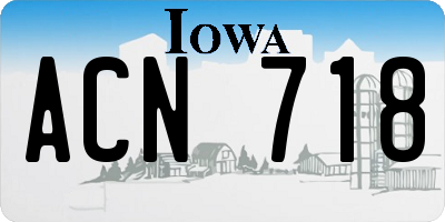 IA license plate ACN718