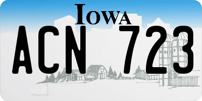 IA license plate ACN723