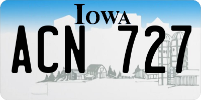IA license plate ACN727