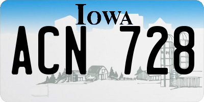 IA license plate ACN728