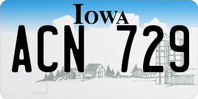 IA license plate ACN729