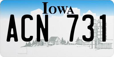 IA license plate ACN731