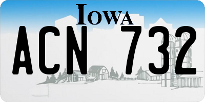 IA license plate ACN732