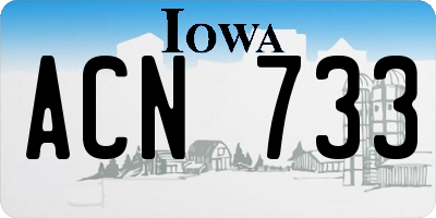 IA license plate ACN733