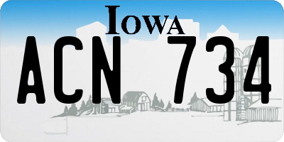 IA license plate ACN734
