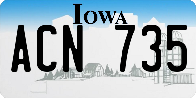 IA license plate ACN735