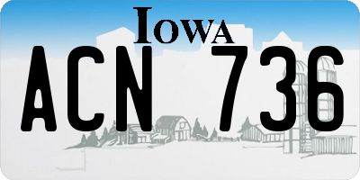 IA license plate ACN736