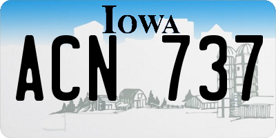 IA license plate ACN737