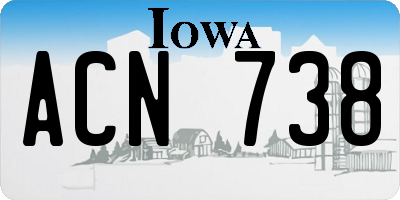 IA license plate ACN738