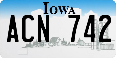 IA license plate ACN742