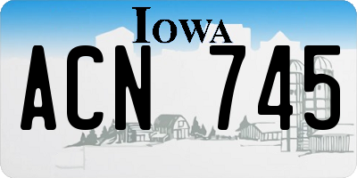 IA license plate ACN745