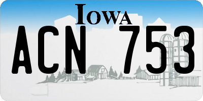 IA license plate ACN753