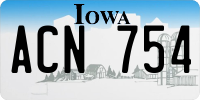 IA license plate ACN754