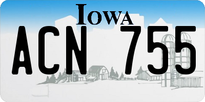 IA license plate ACN755