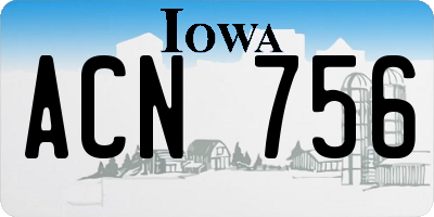 IA license plate ACN756