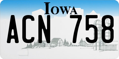 IA license plate ACN758