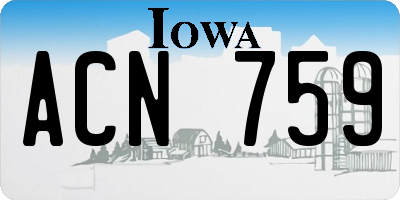 IA license plate ACN759