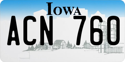 IA license plate ACN760