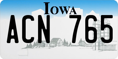 IA license plate ACN765