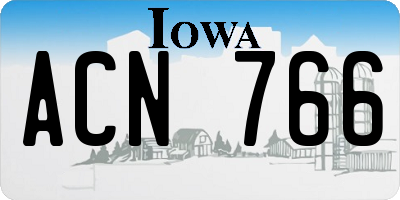IA license plate ACN766