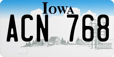 IA license plate ACN768