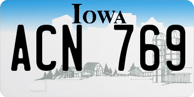 IA license plate ACN769