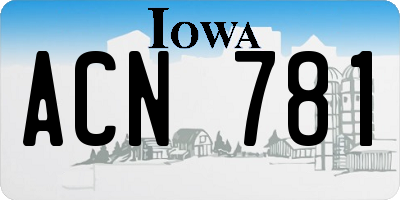 IA license plate ACN781