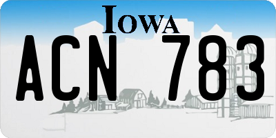 IA license plate ACN783