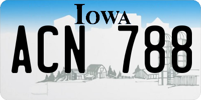 IA license plate ACN788