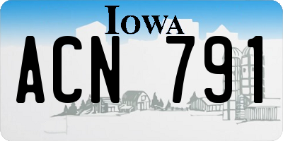 IA license plate ACN791