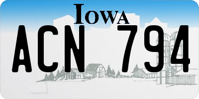 IA license plate ACN794