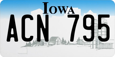 IA license plate ACN795
