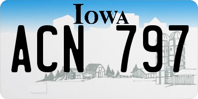 IA license plate ACN797