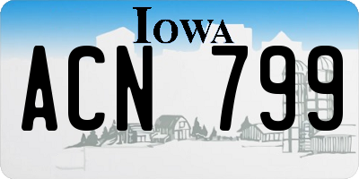 IA license plate ACN799