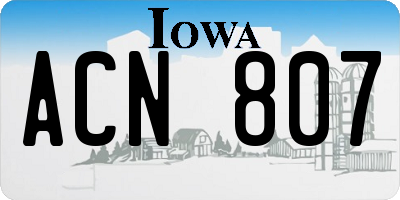 IA license plate ACN807