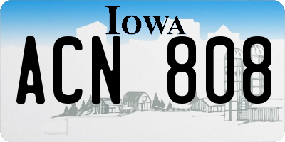 IA license plate ACN808