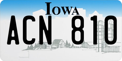 IA license plate ACN810