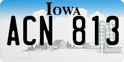 IA license plate ACN813