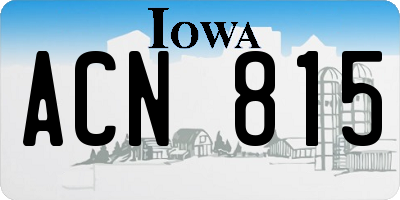 IA license plate ACN815
