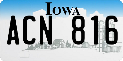 IA license plate ACN816