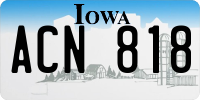 IA license plate ACN818