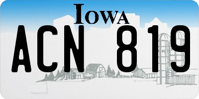 IA license plate ACN819