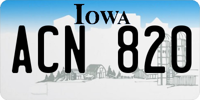 IA license plate ACN820