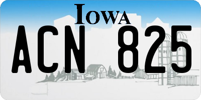 IA license plate ACN825