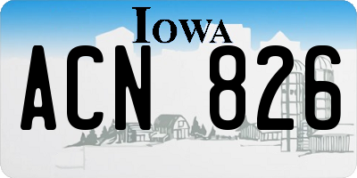 IA license plate ACN826