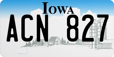 IA license plate ACN827