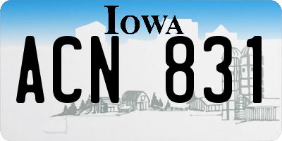 IA license plate ACN831