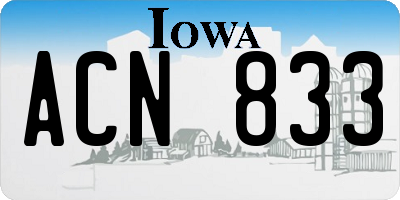 IA license plate ACN833