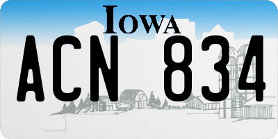 IA license plate ACN834