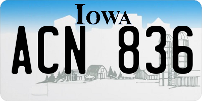 IA license plate ACN836